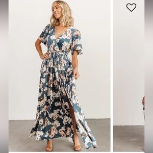 Baltic Born Floral Maxi Dress in Blue and Pink
